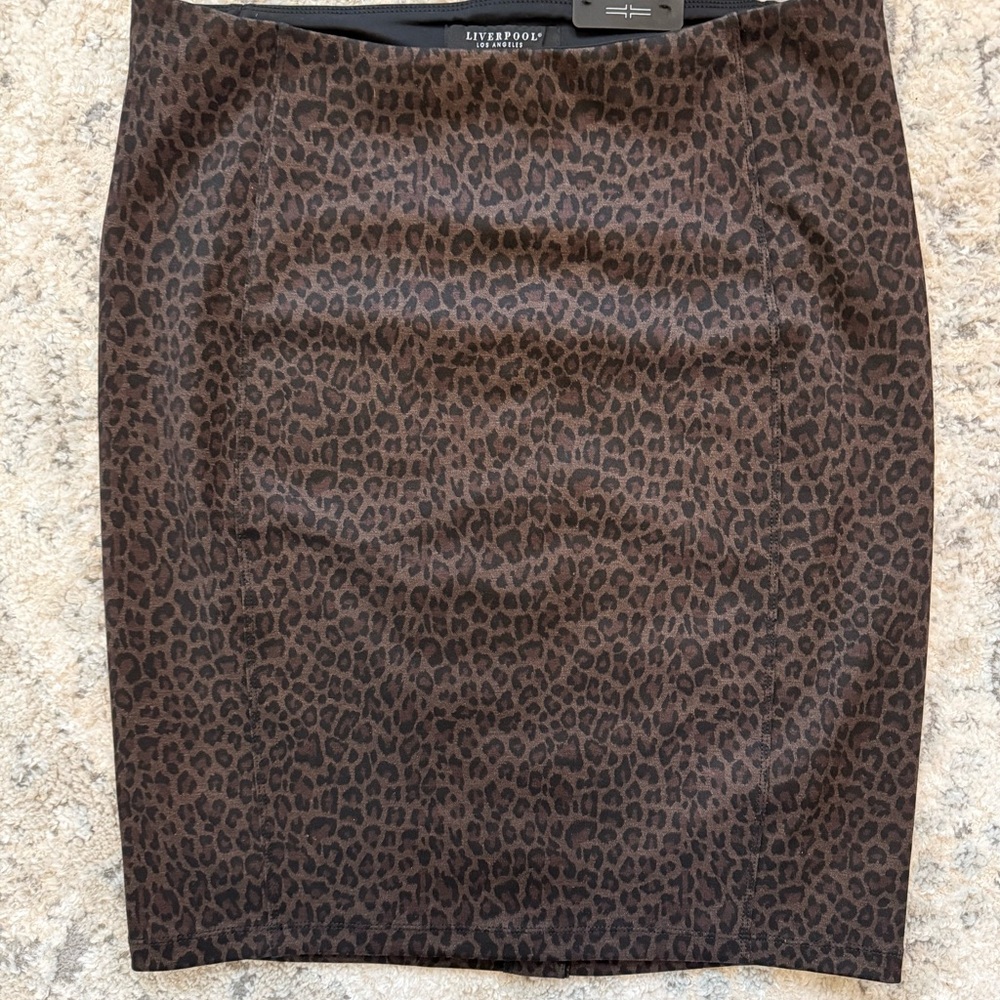 Liverpool Brown Leopard Pencil Skirt